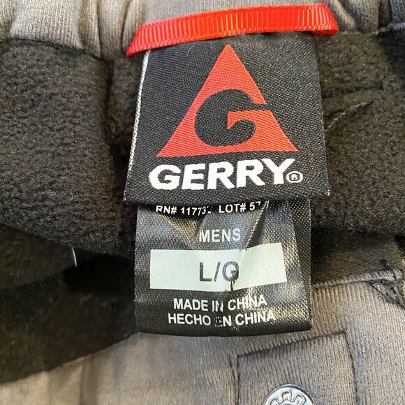 Gerry Pants Mens Large Black Cargo Snow Ski Grid Fleece Lined Zip Pockets - Picture 6 of 11